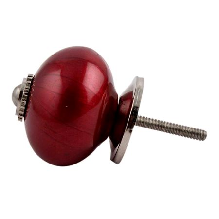 Neon Cherry Silver Fitting Ceramic Drawer Knob